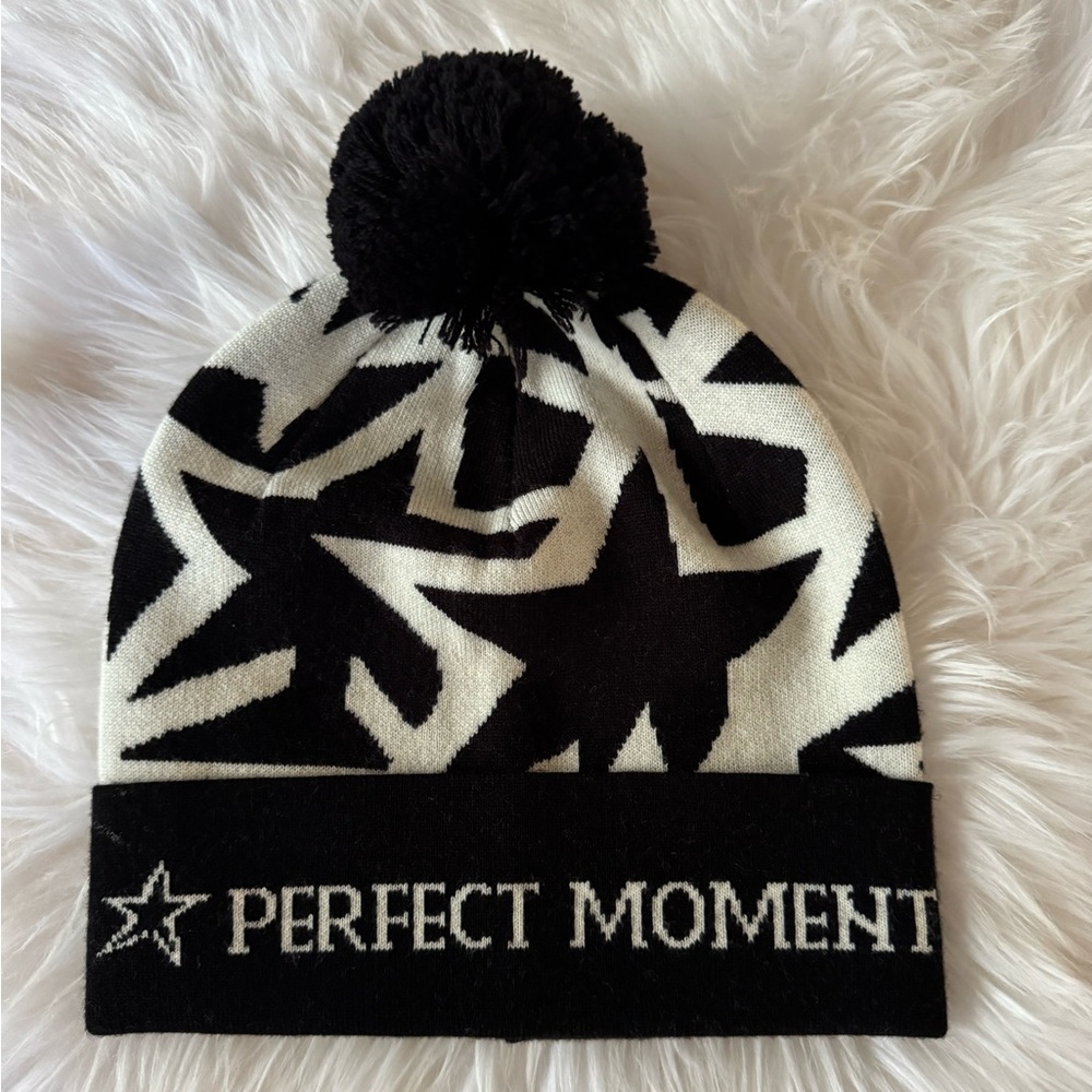 Perfect Moment Black and White Star Beanie